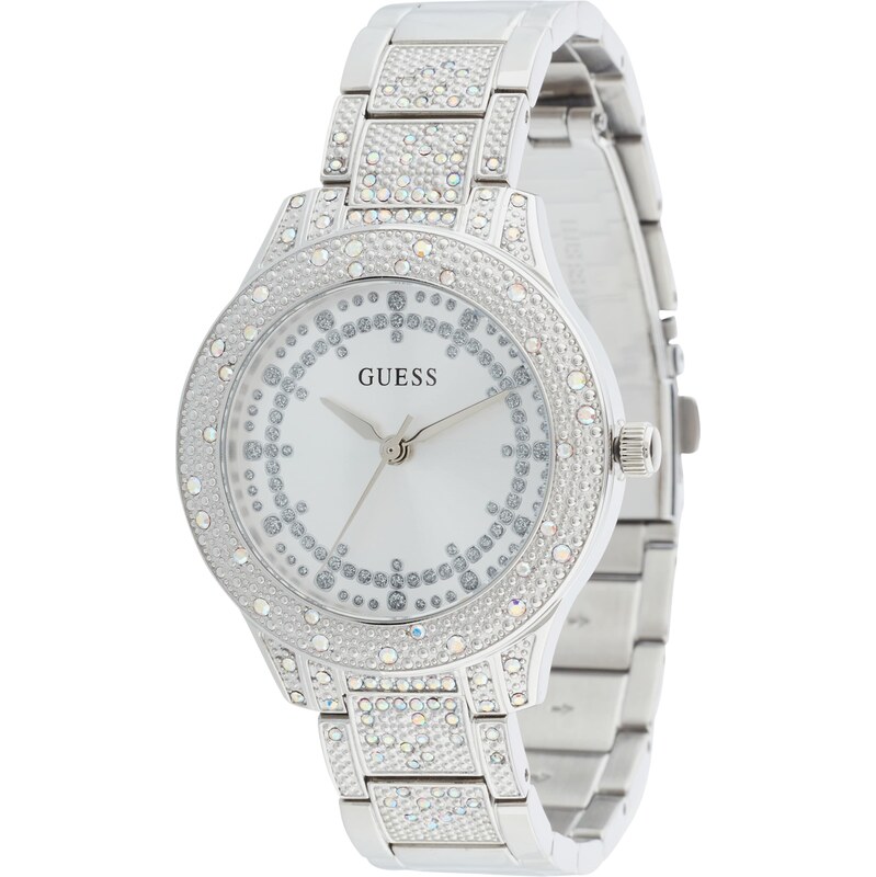 GUESS Analógové hodinky čierna / strieborná / biela 57874540