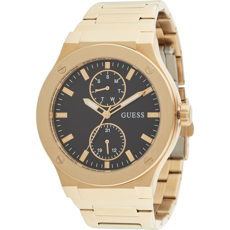 GUESS Analógové hodinky zlatá / čierna / biela 57874679