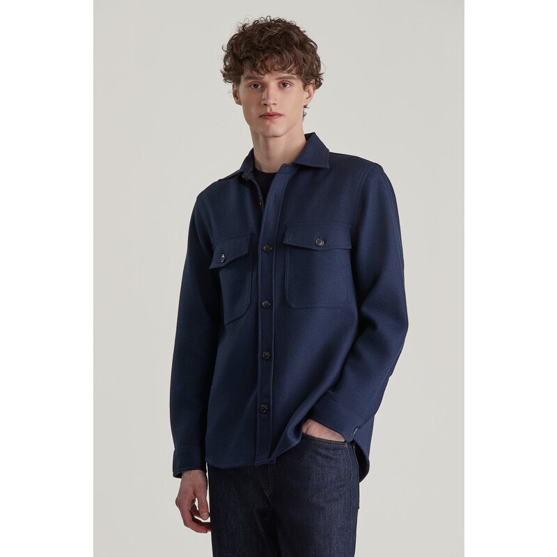 KOŠEĽA GANT WOOL BLEND OVERSHIRT EVENING BLUE 57872680