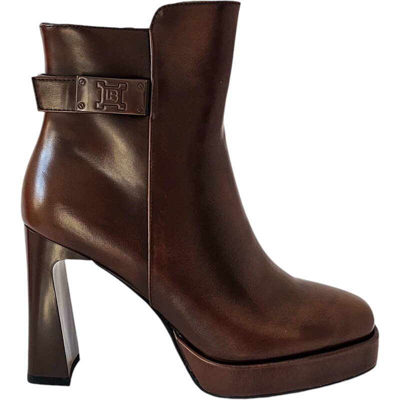 Hnedé členkové čižmy Laura Biagiotti Brushed Mogano 57877431