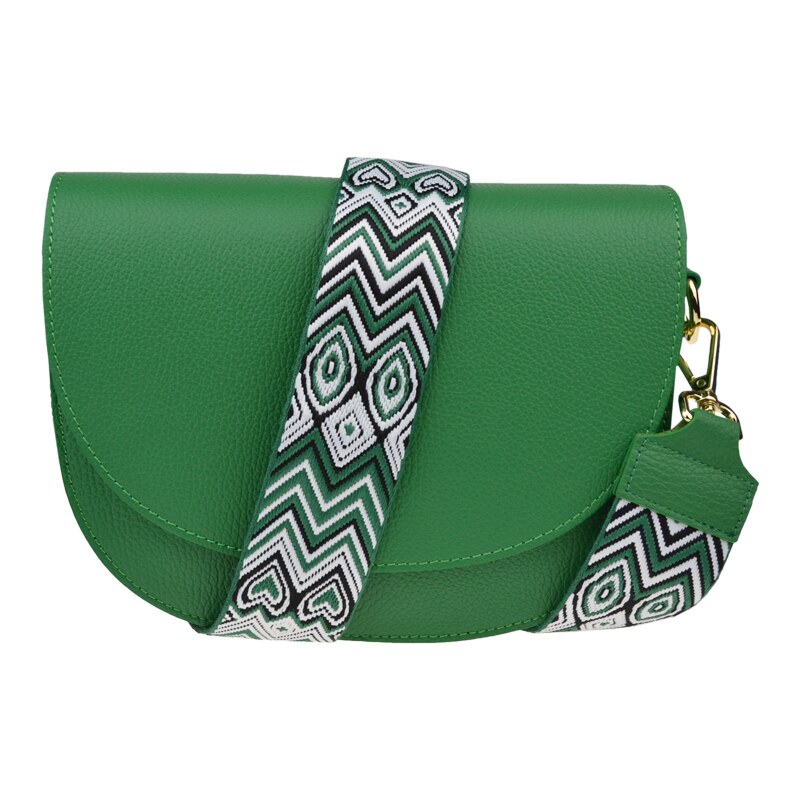 Zelená kožená talianska crossbody kabelka Ramona Verde s prídavným 57879680