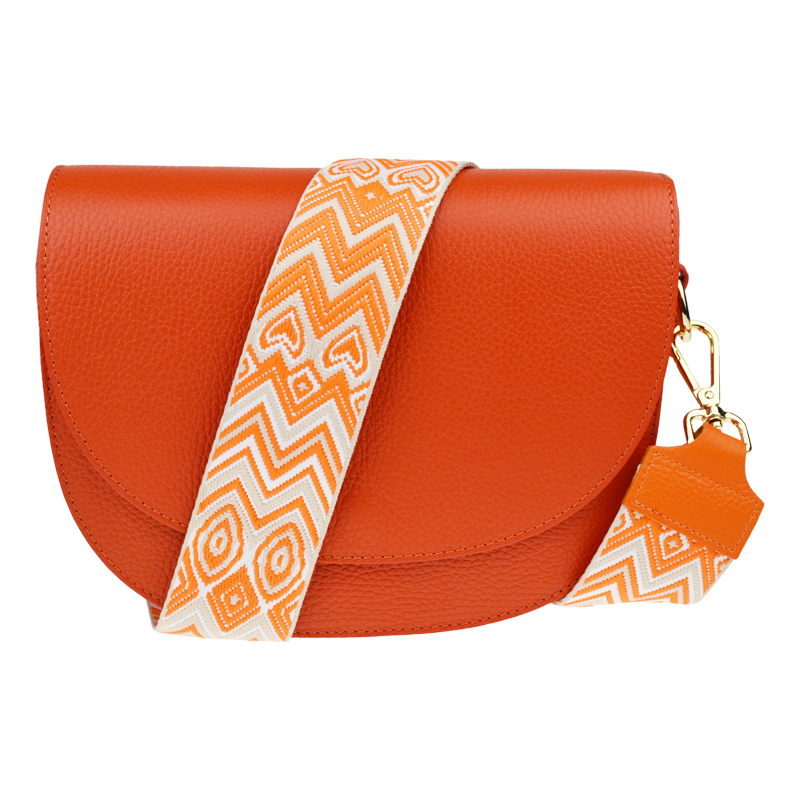 Oranžová kožená talianska crossbody kabelka Ramona Arancione s 57879682