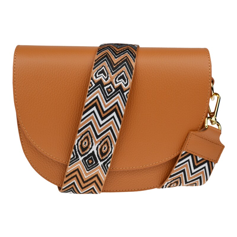 Camel kožená talianska crossbody kabelka Ramona Camel s prídavným 57879681