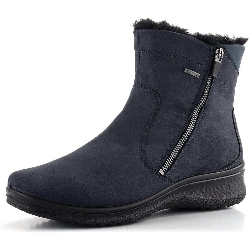 Ara širší kotník se zipem a membránou München Blau/Schwarz 12-48501-62 62752253