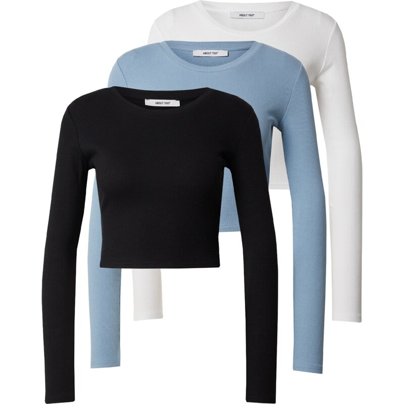 ABOUT YOU Tričko Loretta modrá / čierna / biela 58375095