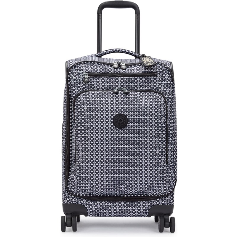 KIPLING Kufor na kolieskach NEW YOURI SPIN čierna / biela 57902469