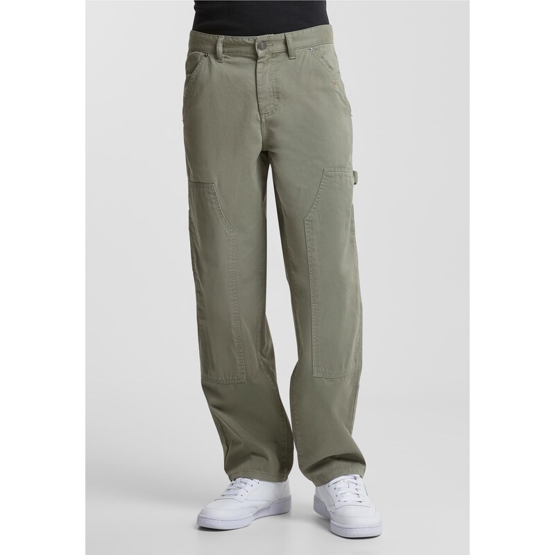 Urban Classics Mens Twill Double Knee Light Green Pants 57905905