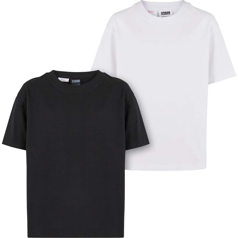 E-shop Urban Classics Girls boyfriend T-shirt, 2 pieces black/white