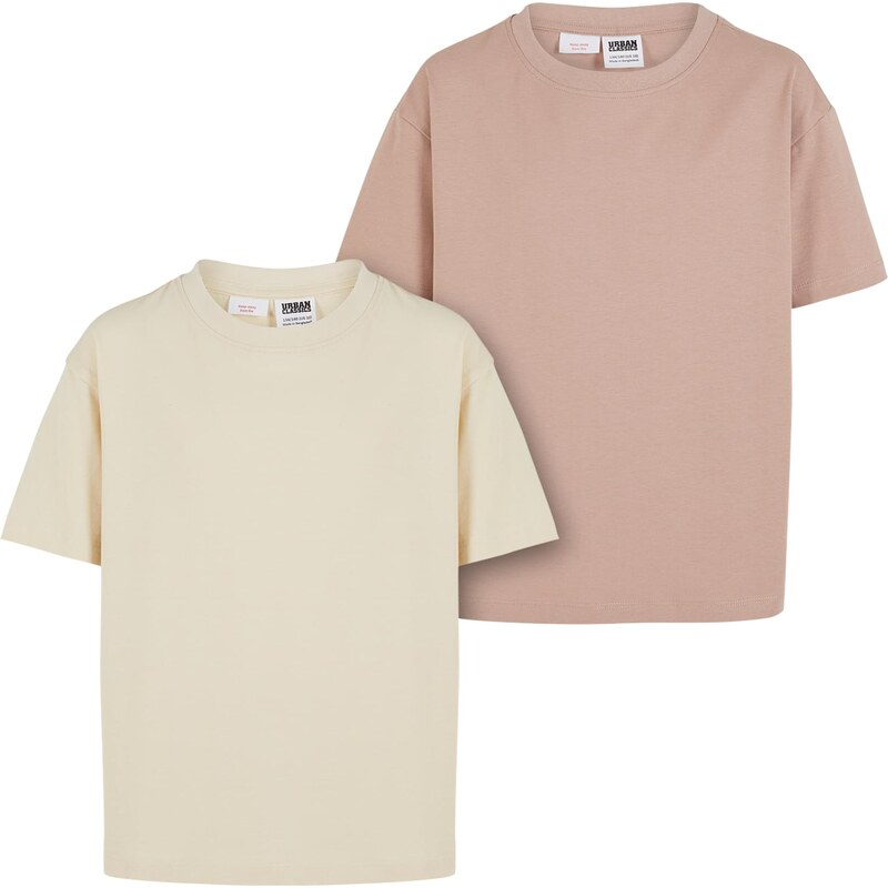 E-shop Urban Classics Girls oversized boyfriend t-shirt 2-pack cream