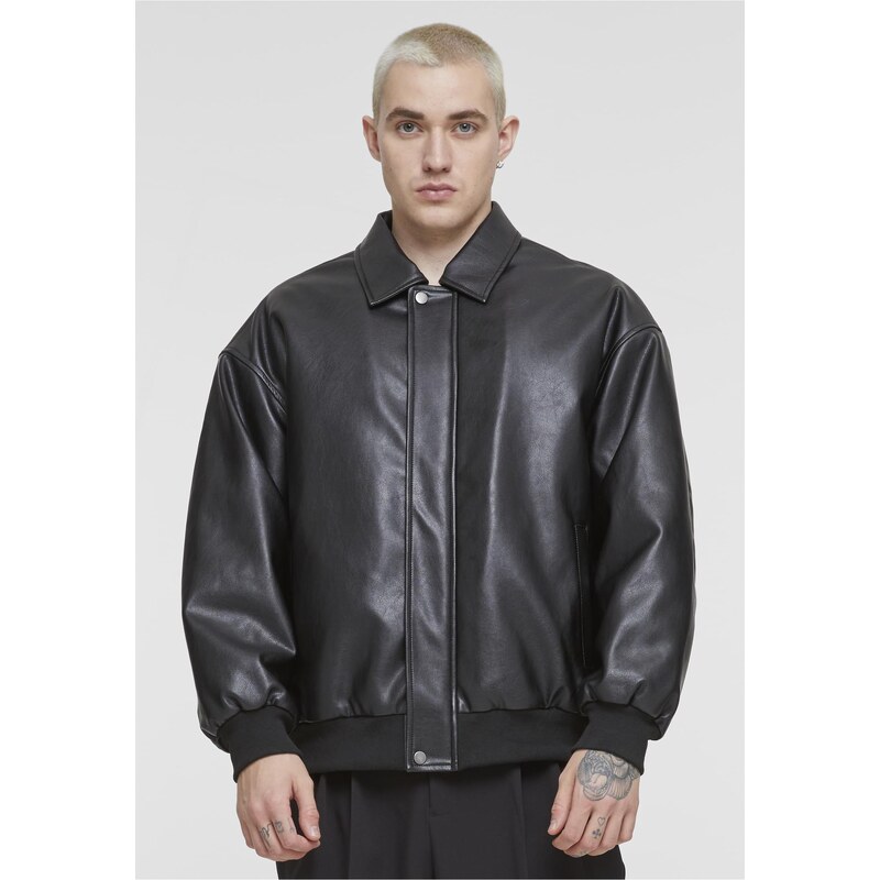 Urban Classics Mens synthetic leather jacket black 57909554