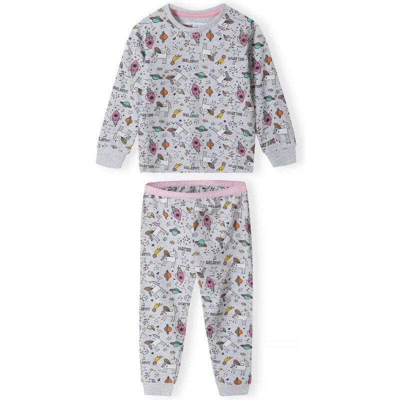 Pyžamo dievčenské Minoti 16pj 2 sivá 58445791