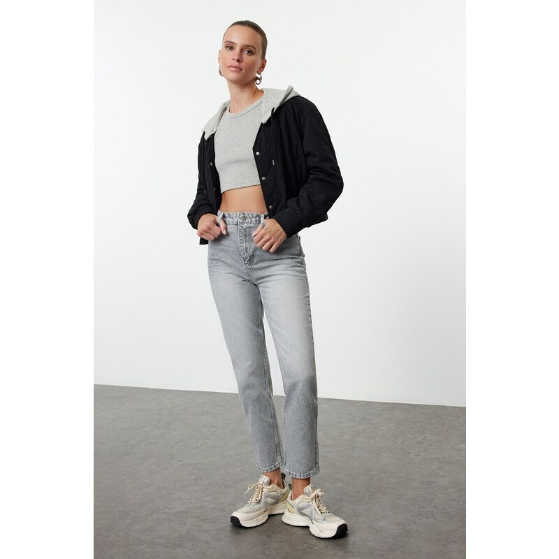 Trendyol Gray High Waist Mom Jeans 56622458