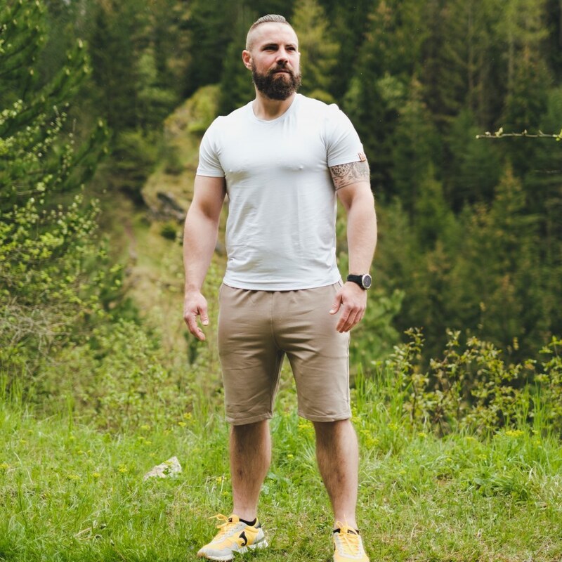 TERMOVEL Pánske béžové voľnočasové kraťase 57914970