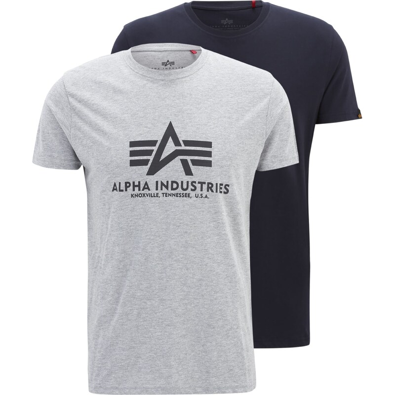 ALPHA INDUSTRIES Tričko námornícka modrá / sivá / sivá melírovaná 57918098