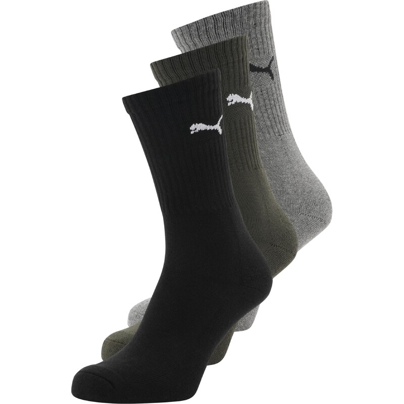 PUMA Športové ponožky sivá melírovaná / olivová / čierna / biela 57918161