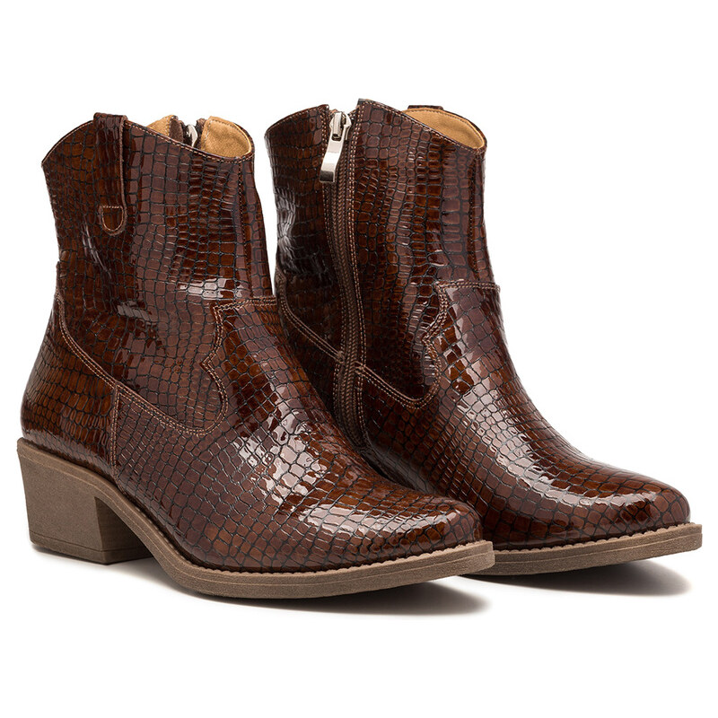 BUTDAM Hnedé členkové kozáčky DALLAS z ťavej kože 57919702