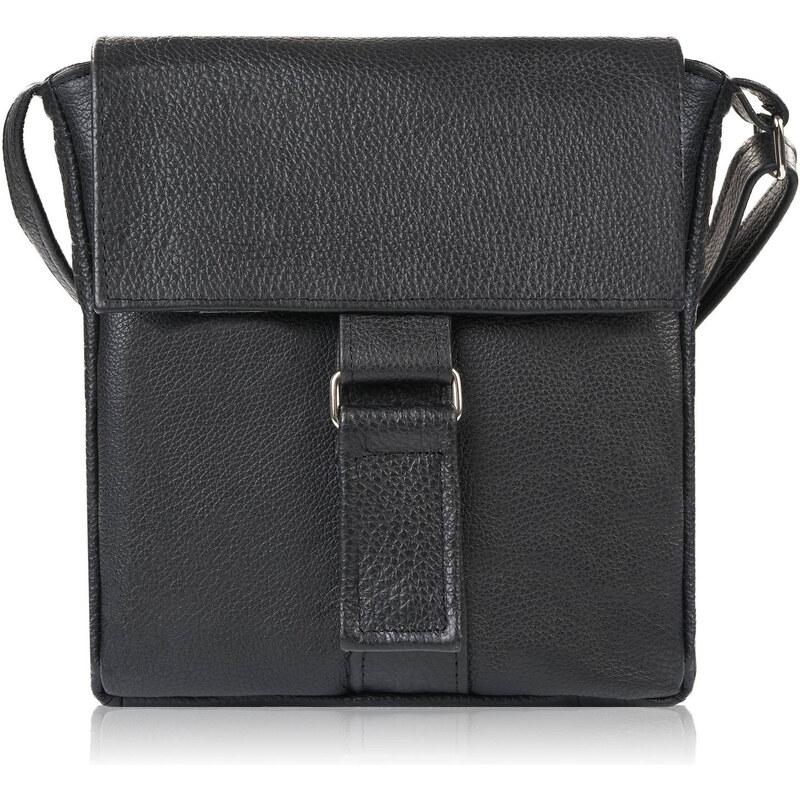 Abruzzo Dámska kožená taška cez rameno klasická ABR-34 | čierna ABR-34 57919953