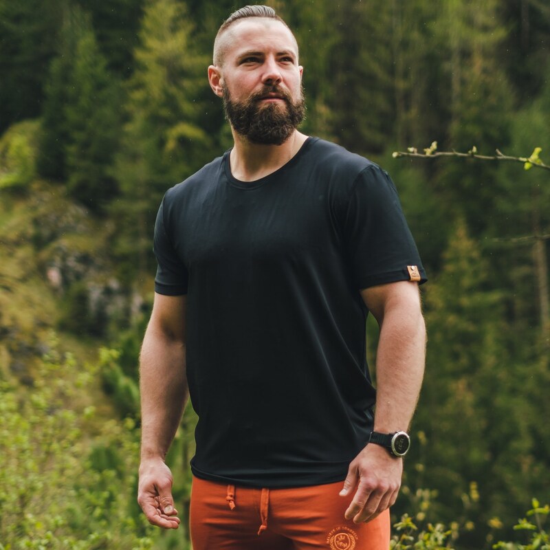 TERMOVEL Pánske čierne funkčné tričko s krátkym rukávom 57928130