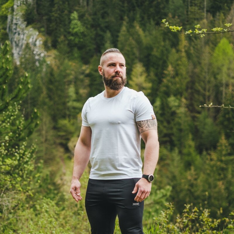 TERMOVEL Pánske biele funkčné tričko s krátkym rukávom 57928128