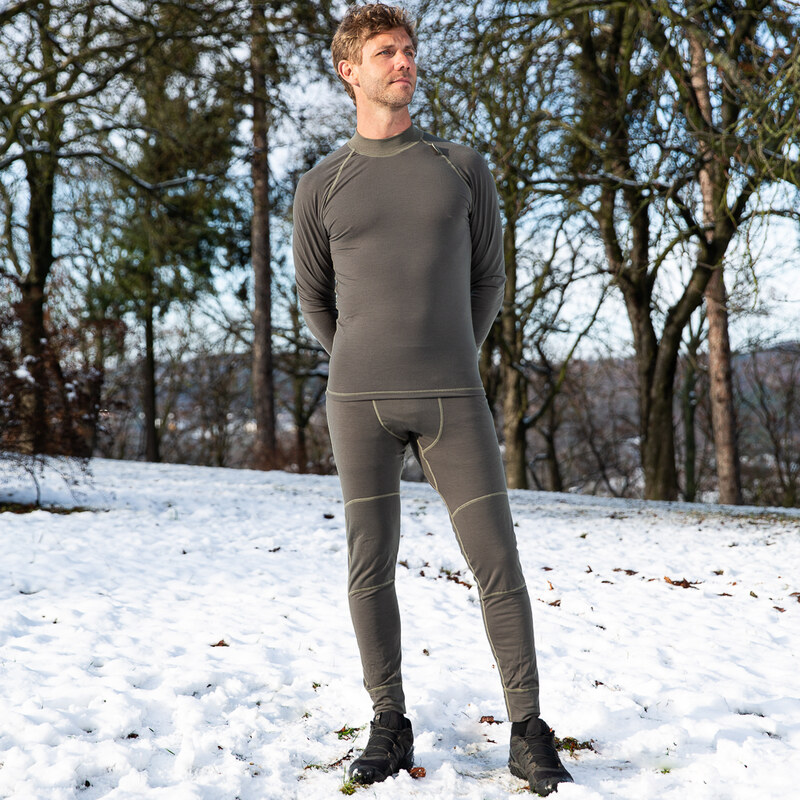 TERMOVEL Čierne pánske spodky s khaki prešívaním 57928164