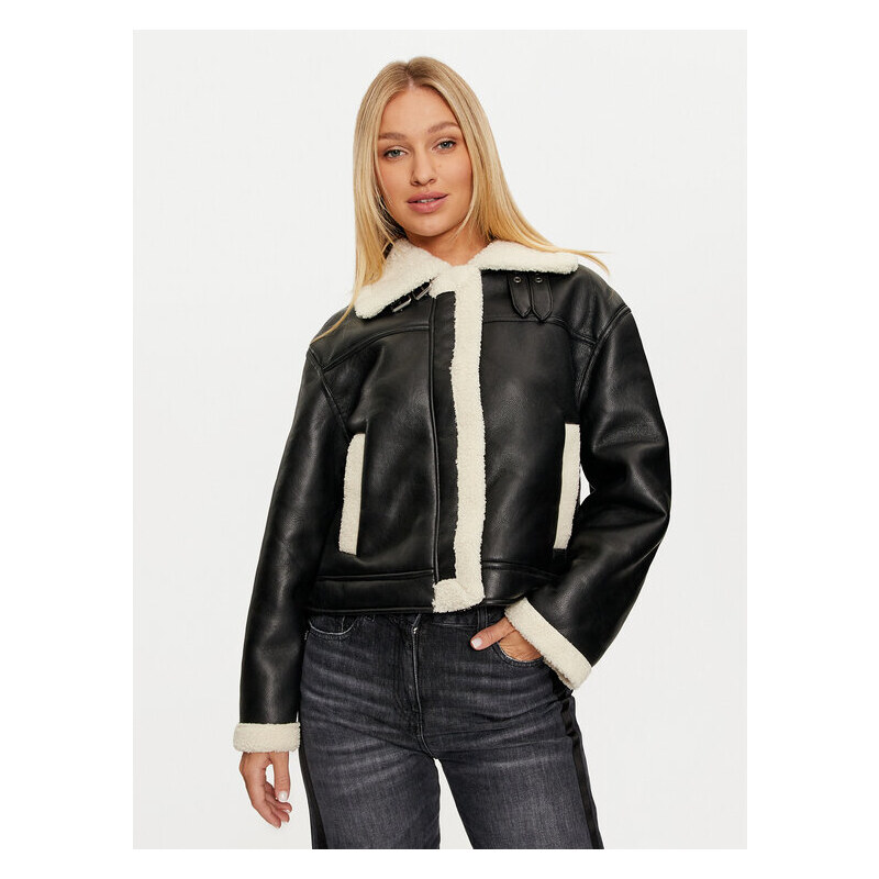 Bunda z imitácie kože Pieces 60848628