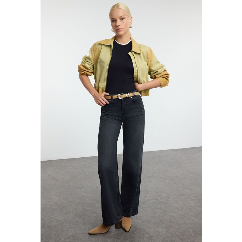 Trendyol Black High Waist Wide Leg Jeans 57943818