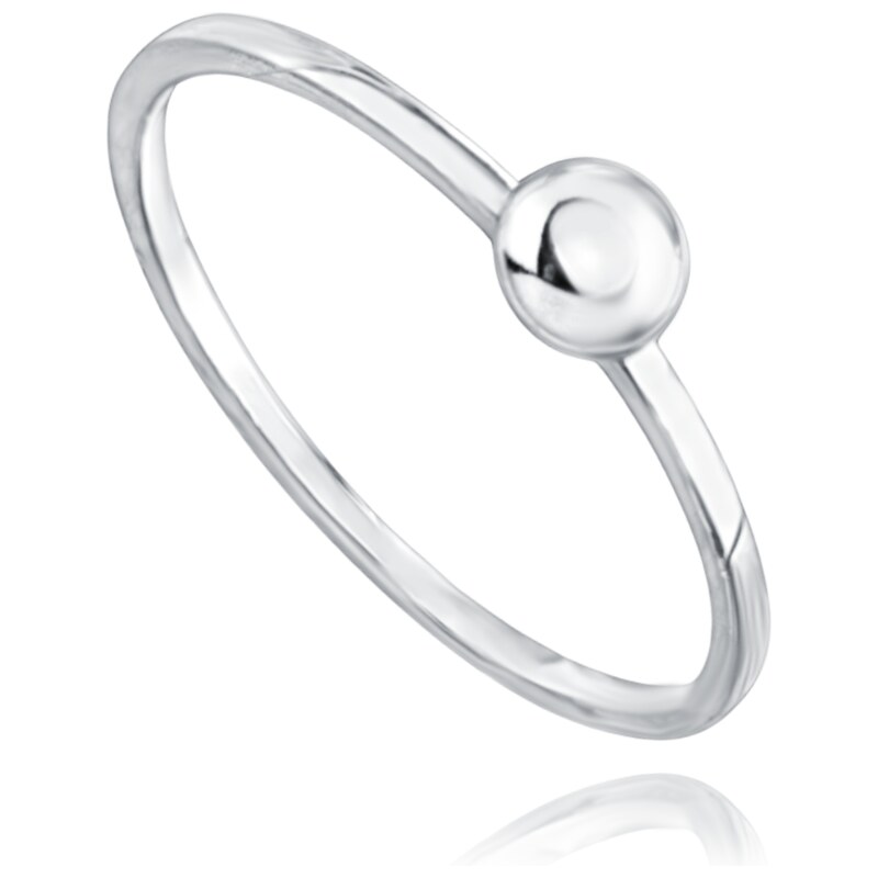 OLIVIE MINET Elegantný zlatý prsteň z bieleho zlata s guličkou Au 585 60964852