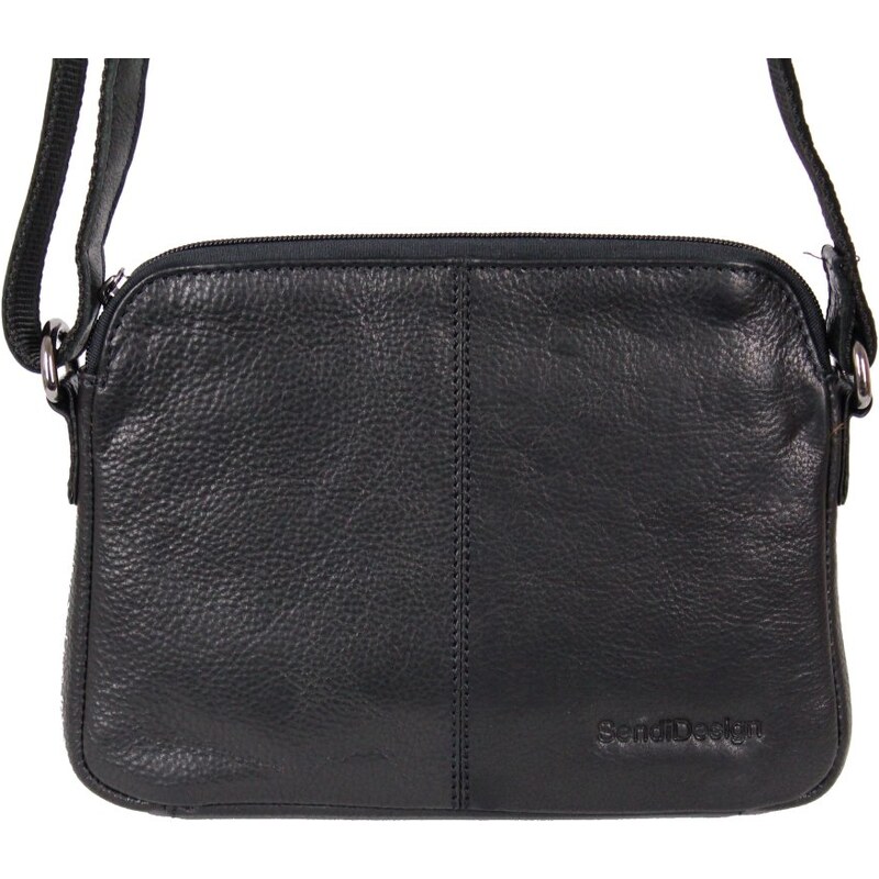 Sendi Design Dámska kožená taška cez rameno DARJA čierna 57946010