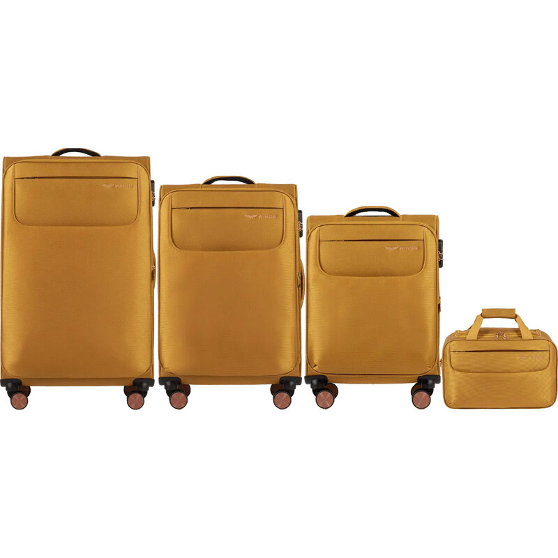 Horčicová sada cestovných kufrov a príručnej batožiny TRN01 Set of 3 57955898