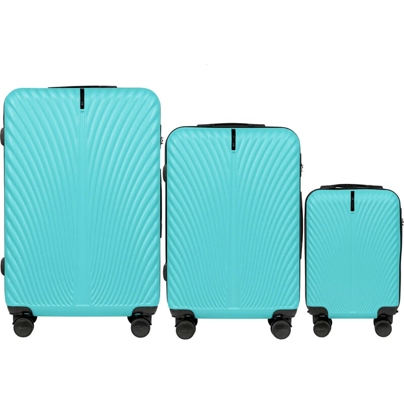 Tyrkysová sada 3 kufrov SN120-3, Set of 3 suitcases (L, M, XS) Wings 57956357