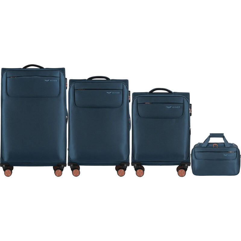 Tmavomodrá sada cestovných kufrov a príručnej batožiny TRN01 Set of 3 57956381