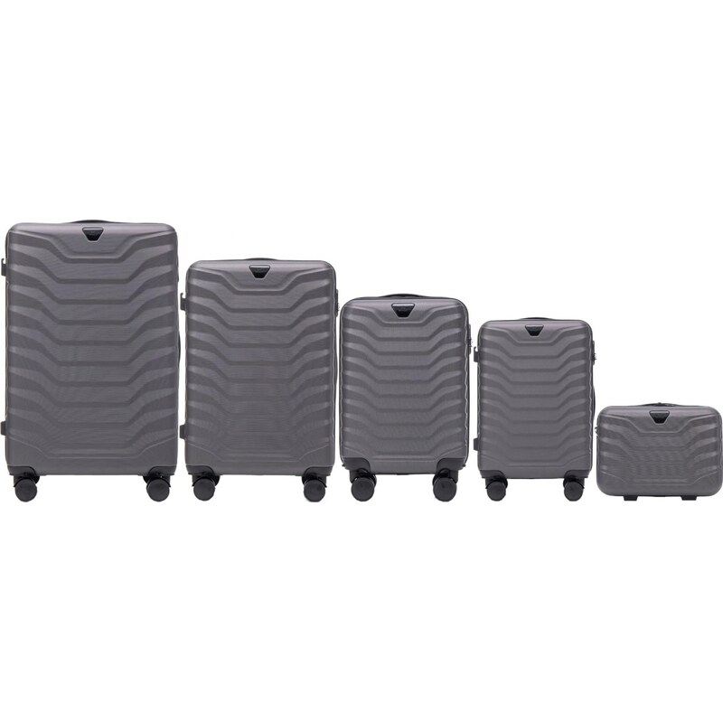 Tmavosivá 5dielna sada kufrov PEAFOWL PEA01, Set of 5 suitcases (L, M, 57956407