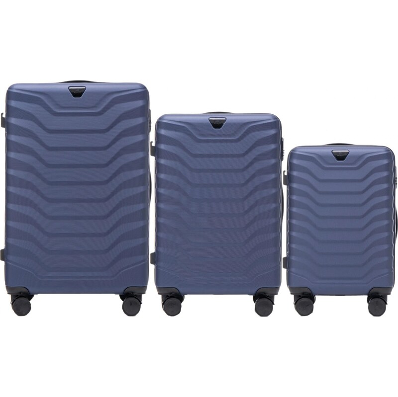 Tmavomodrá 3dielna sada kufrov PEAFOWL PEA01, Set of 3 suitcases (L,M 57956412
