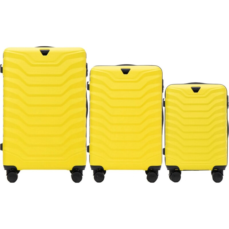 Žltá 3dielna sada kufrov PEAFOWL PEA01, Set of 3 suitcases (L,M,S) 57956413