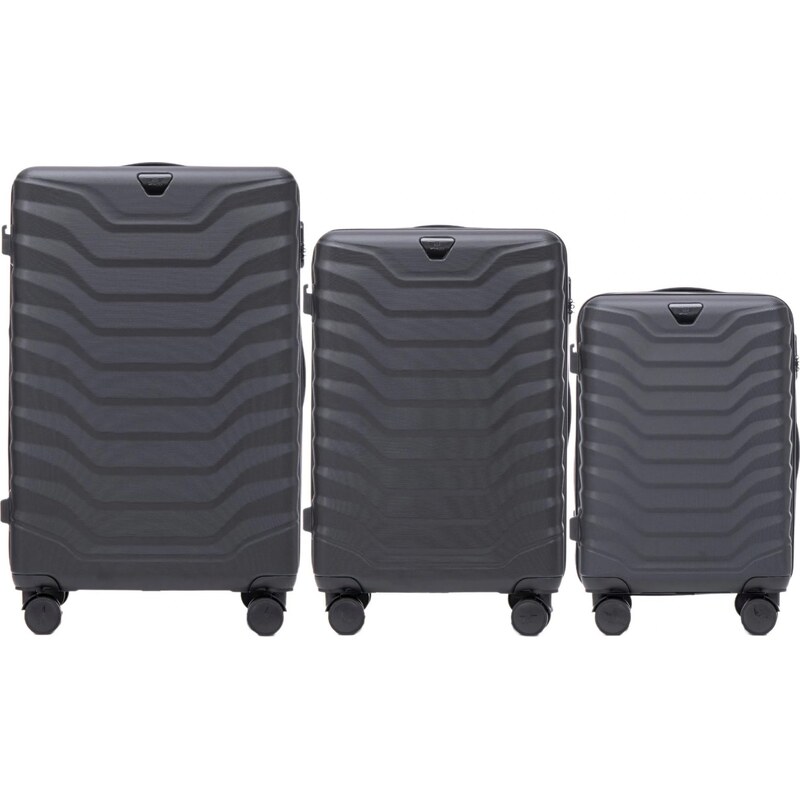 Čierna 3dielna sada kufrov PEAFOWL PEA01, Set of 3 suitcases (L,M,S) 57956434