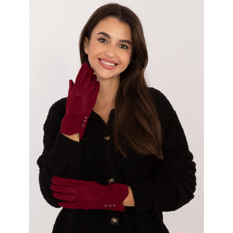 Wool Fashion Italia Gloves-AT-RK-239503.31-burgundy 64687629