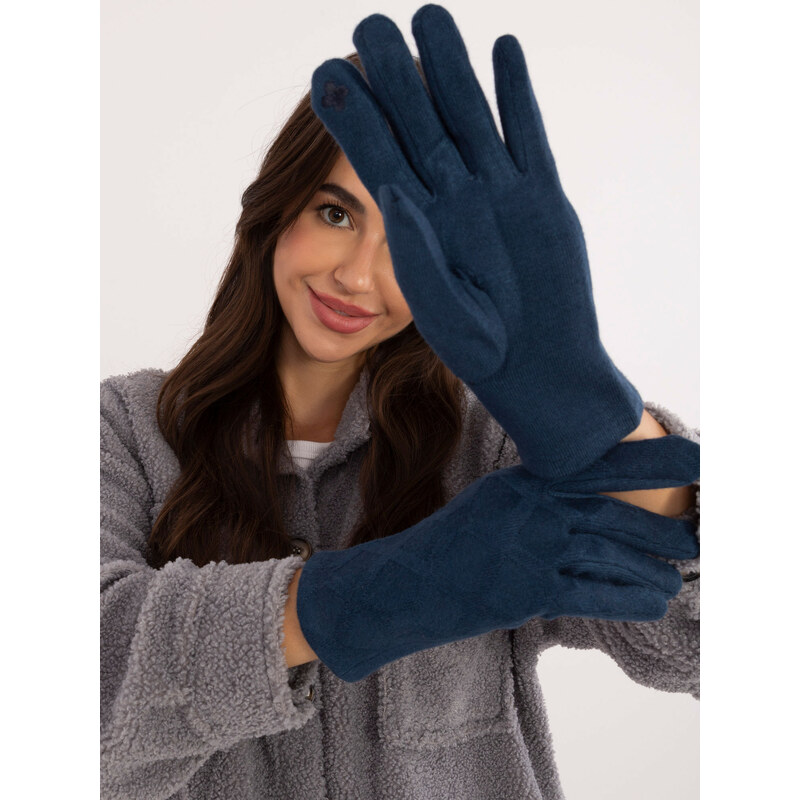 Wool Fashion Italia Gloves-AT-RK-23901.22-marine 64663220