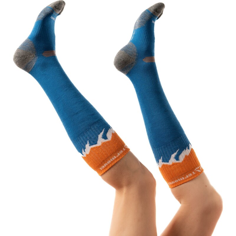 TERMOVEL Pánske modro-oranžové hrejivé podkolienky 57962882