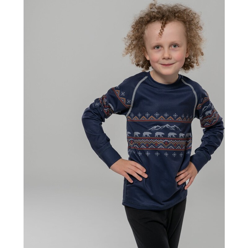 TERMOVEL Tmavomodré detské termo tričko s potlačou 57962900