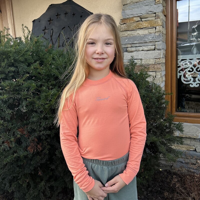 TERMOVEL Dievčenské marhuľové funkčné tričko s dlhým rukávom 57962902