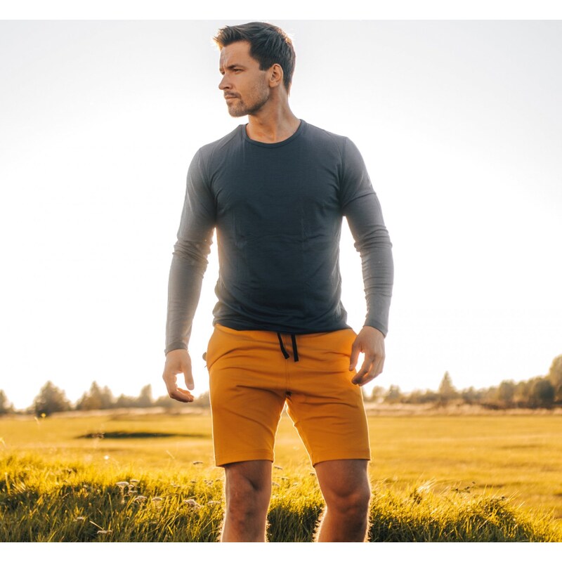 TERMOVEL Horčicové pánske športové kraťase 57962936