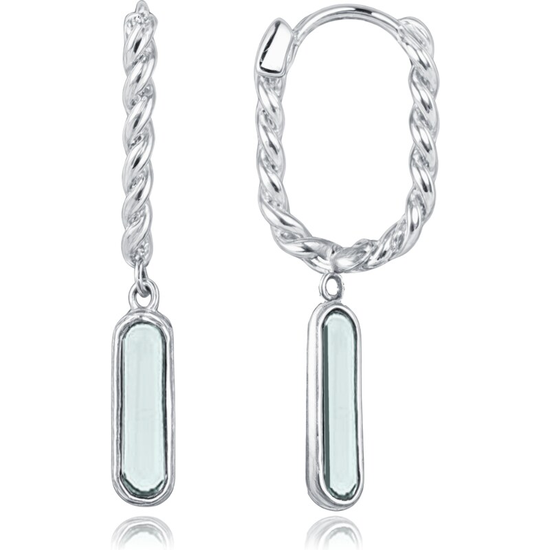 OLIVIE MINET Elegantné zlaté náušnice z bieleho zlata so zirkónmi Au 60964842