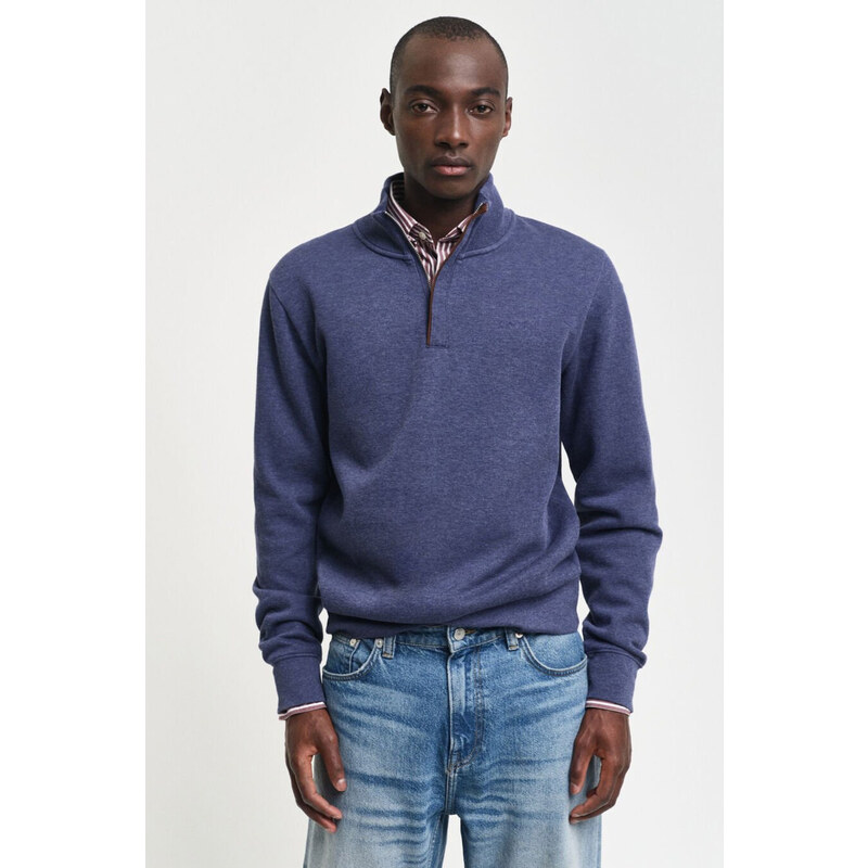 MIKINA GANT SACKER RIB HALF ZIP DARK JEANSBLUE MELANGE 55857008