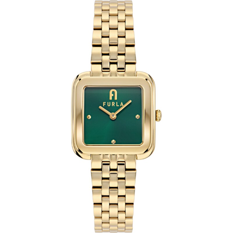 FURLA Analógové hodinky Diamante zlatá / tmavozelená 57992262