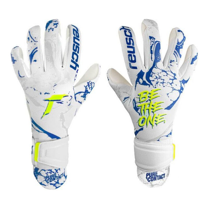 Pánske brankárske rukavice M 5370200-1089 bielo-modré - Reusch 57990590