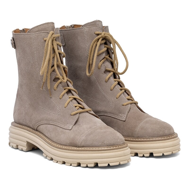 BUTDAM Dámske béžové kožené semišové workery WEXTDAM 58007583