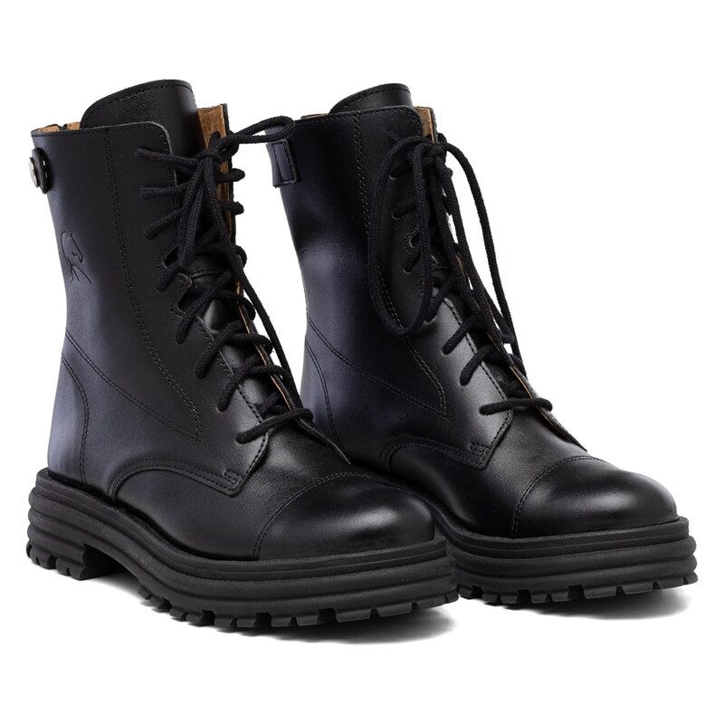 BUTDAM Dámske čierne kožené workery WEXTDAM 58007584