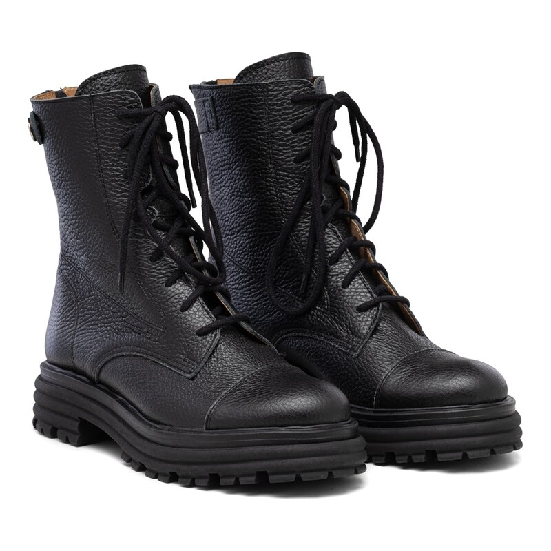 BUTDAM Dámske čierne kožené workery WEXTDAM 58007585