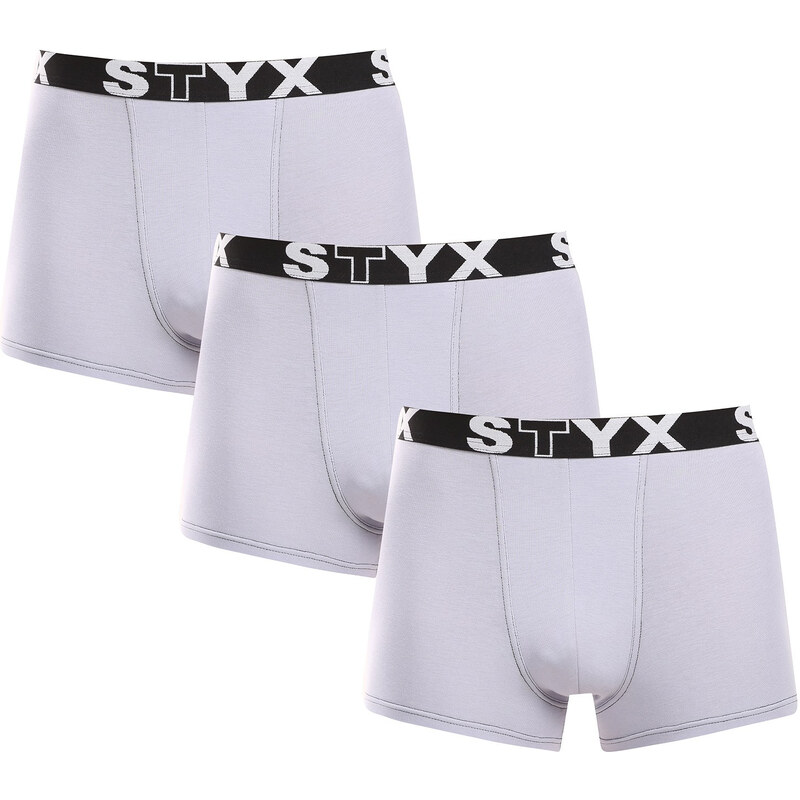3PACK pánske boxerky Styx športová guma sivé (G10676767) 23110013