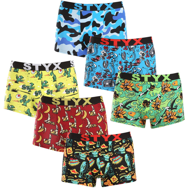 6PACK pánske boxerky Styx art športová guma viacfarebné (6G13198780) 58018650